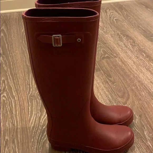 Polar Rubber Boots Rain Burgundy Size 8 New - Picture 1 of 8